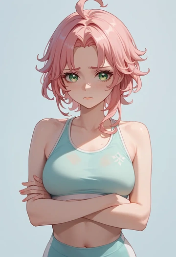 genshin_impact,diona_(genshin_impact),tankini top,board shorts  - AI generated anime art