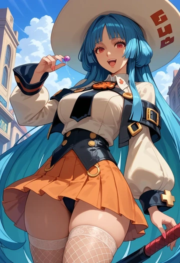 guilty_gear,dizzy_(guilty_gear),mini skirt, stockings  - AI generated anime art