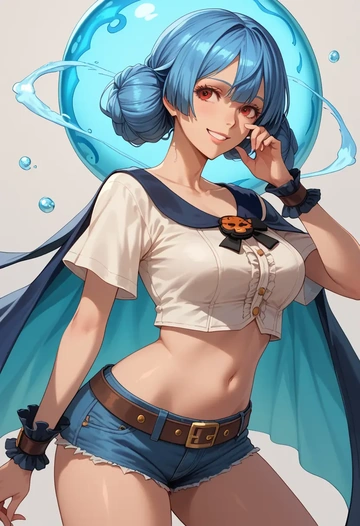 guilty_gear,dizzy_(guilty_gear),denim shorts  - AI generated anime art