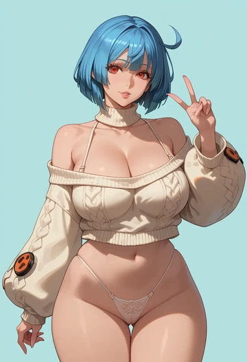 guilty_gear,dizzy_(guilty_gear),thong,sweater,sexy  - AI generated anime art