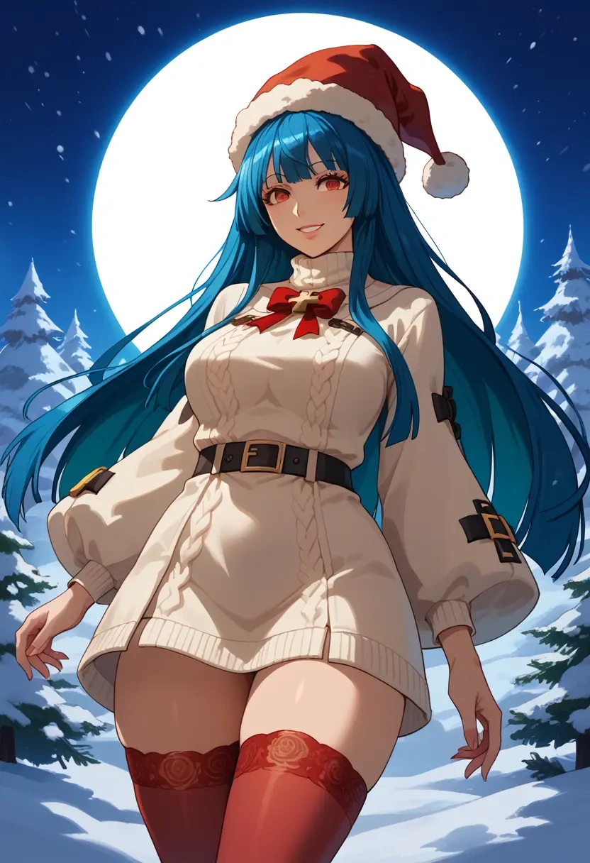 guilty_gear,dizzy_(guilty_gear),Christmas,sweater dress,stockings  - 