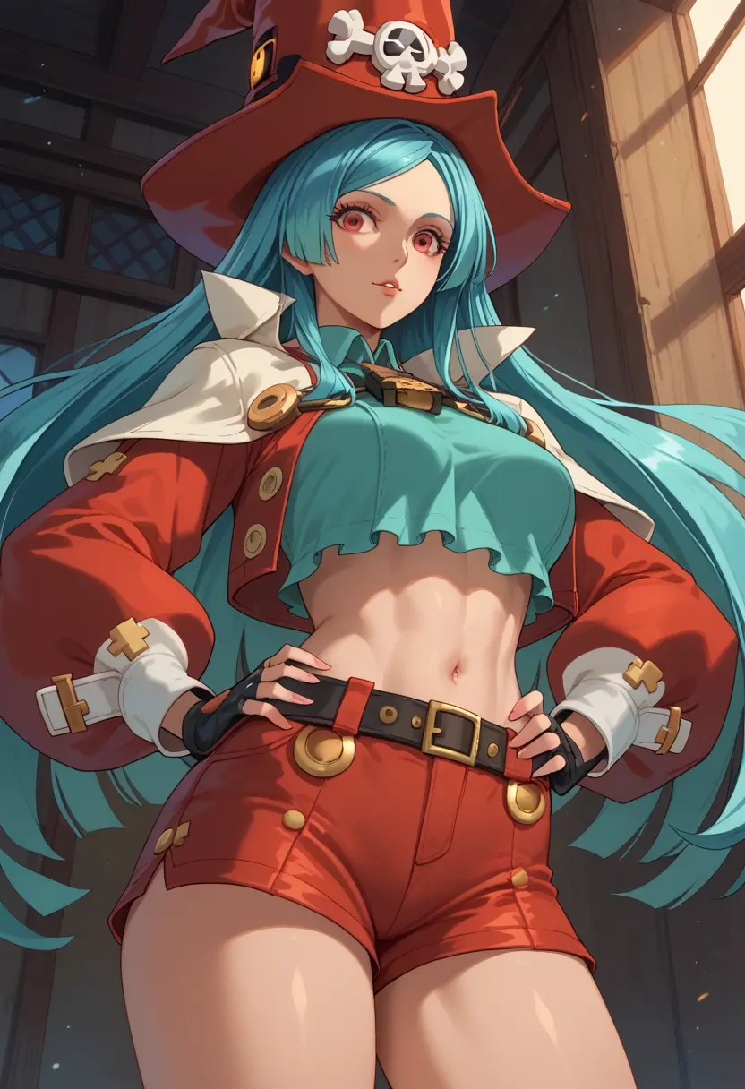 guilty_gear,dizzy_(guilty_gear),red velvet shorts  - 