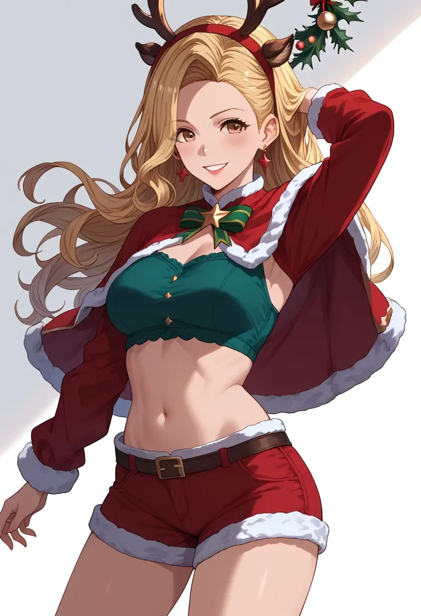 granblue_fantasy,djeeta_(granblue_fantasy),Christmas,red velvet shorts  - 