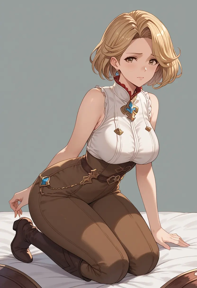 granblue_fantasy,djeeta_(granblue_fantasy),jumpsuit,sleeveless,flare pants  - 