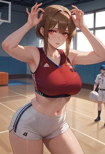 arknights,doctor_(arknights),volleyball uniform  - AI generated anime art