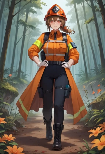 arknights,doctor_(arknights),firefighter  - AI generated anime art