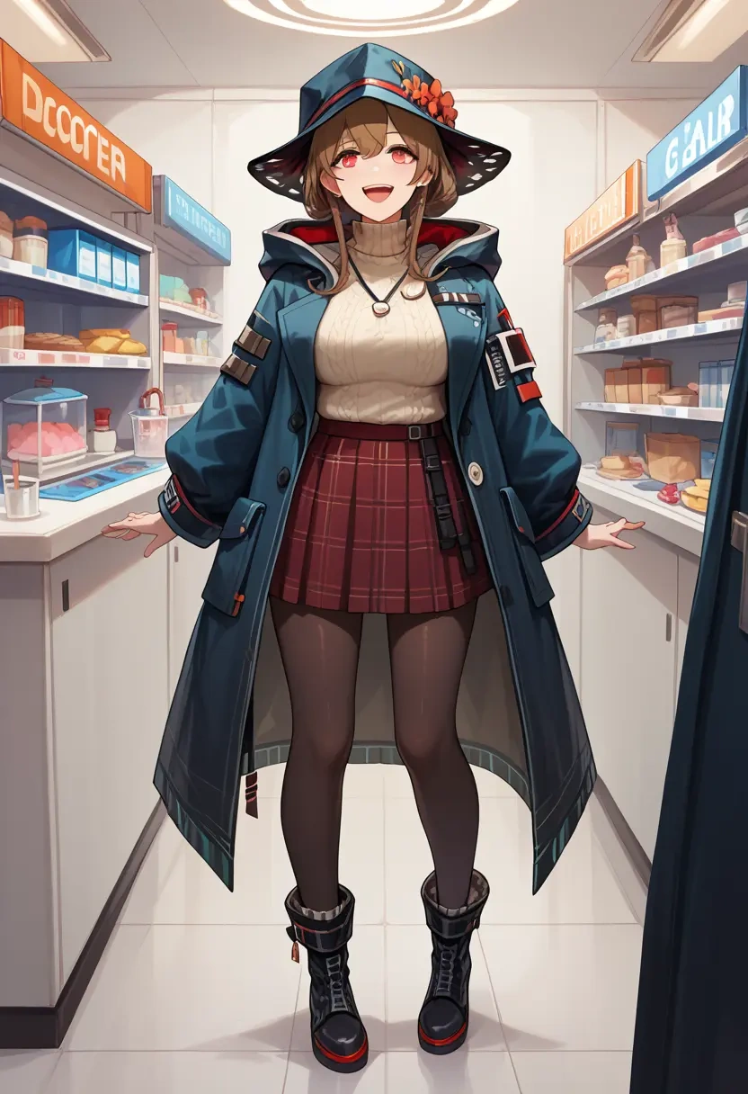 arknights,doctor_(arknights),winter,student uniform,hooded coat  - 