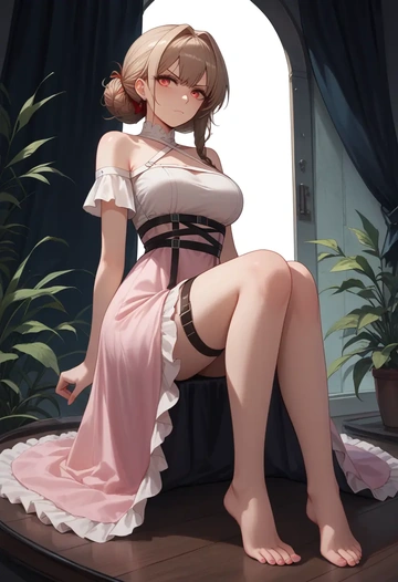 arknights,doctor_(arknights),silk slip dress  - AI generated anime art