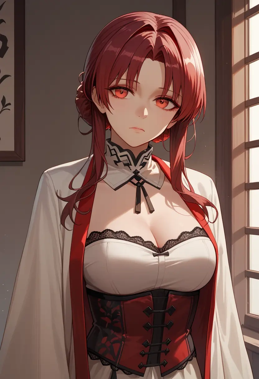 arknights,doctor_(arknights),vampire corset,lace blouse,velvet skirt  - 