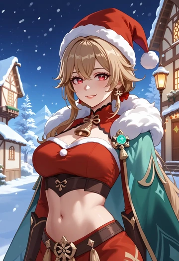 genshin_impact,dodoco_(genshin_impact),Christmas,dress  - AI generated anime art