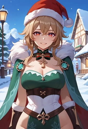 genshin_impact,dodoco_(genshin_impact),Christmas,dress  - AI generated anime art