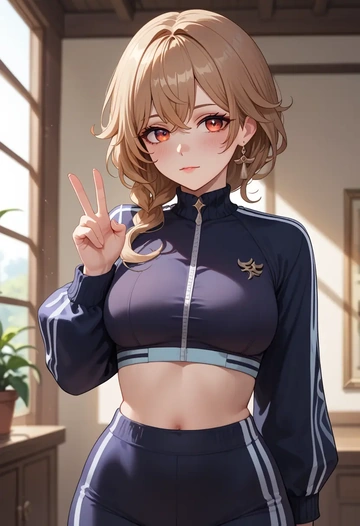 genshin_impact,dodoco_(genshin_impact),athletic,track suit  - AI generated anime art