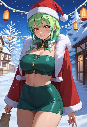 hololive,don-chan_(usada_pekora),Christmas,dress  - AI generated anime art