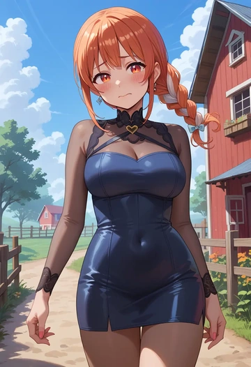 hololive,don-chan_(usada_pekora),bodysuit,mesh,high-waisted skirt  - AI generated anime art