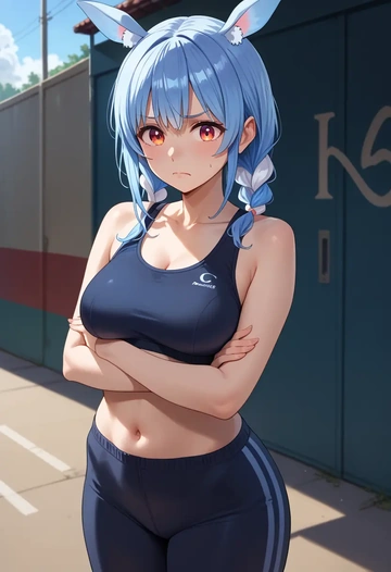 hololive,don-chan_(usada_pekora),athletic,track suit  - AI generated anime art