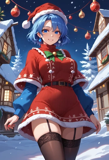 touhou,doremy_sweet,sweater,stockings,Thigh garters  - AI generated anime art