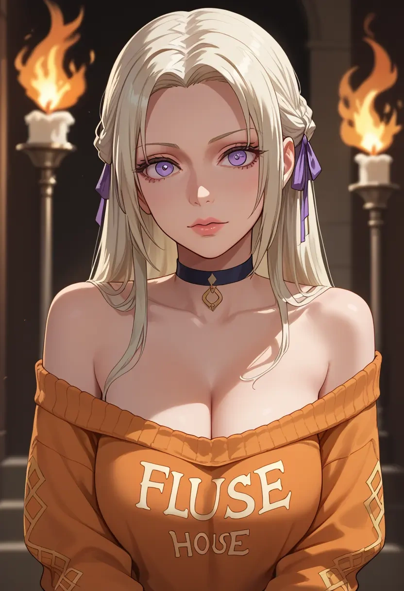 fire_emblem,edelgard_von_hresvelg,orange,sweater,choker  - 