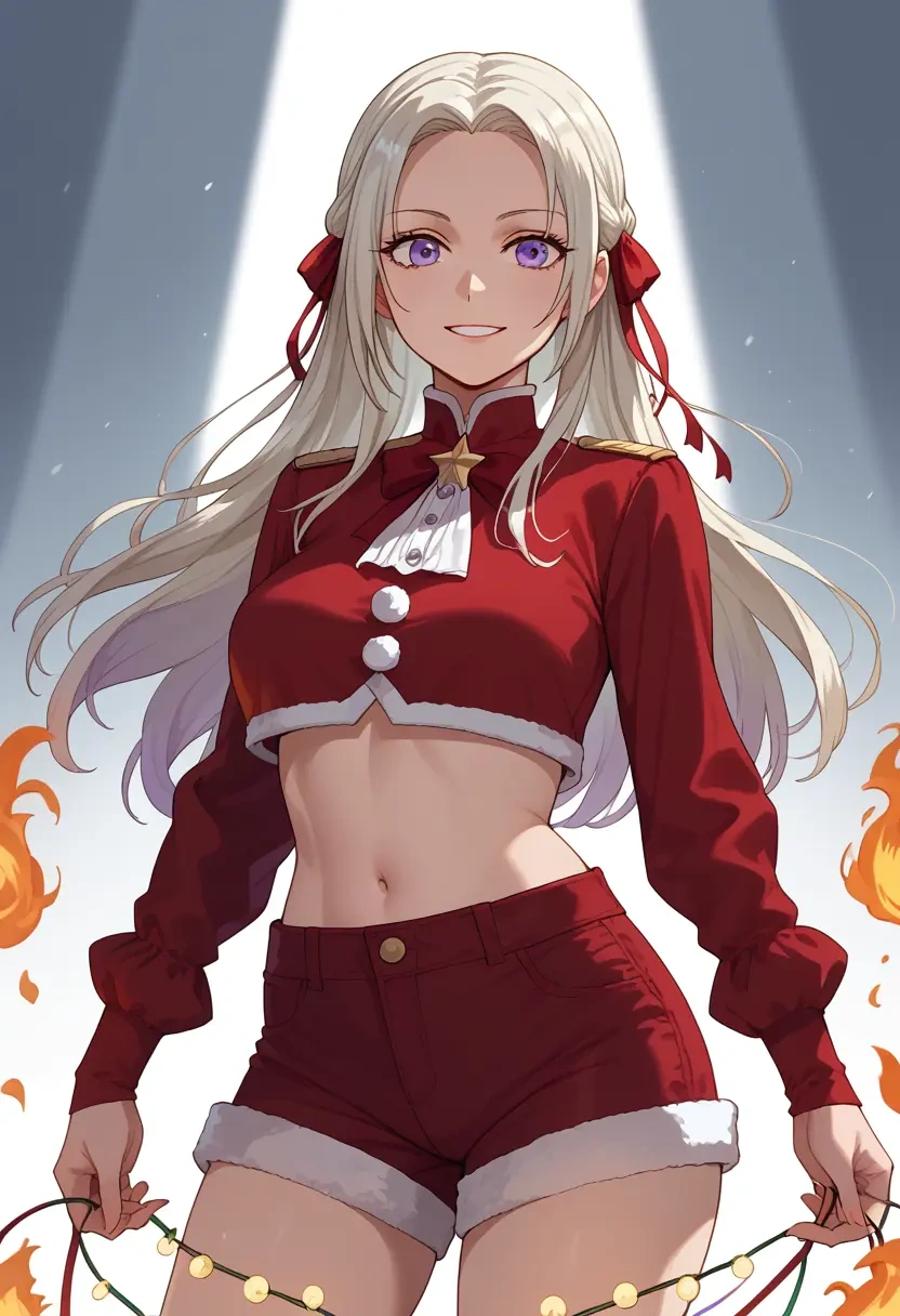 fire_emblem,edelgard_von_hresvelg,Christmas,red velvet shorts  - 