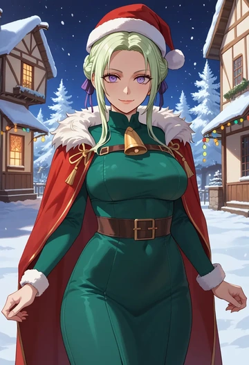 fire_emblem,edelgard_von_hresvelg,Christmas,dress  - AI generated anime art