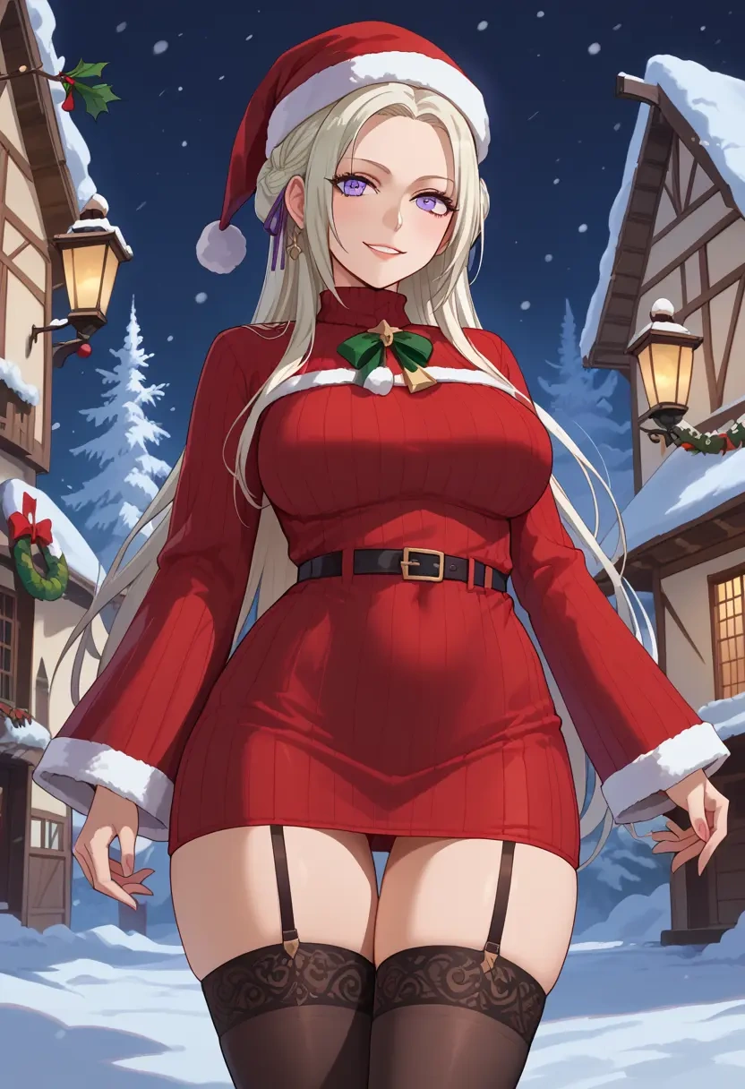 fire_emblem,edelgard_von_hresvelg,sweater,stockings,Thigh garters  - 