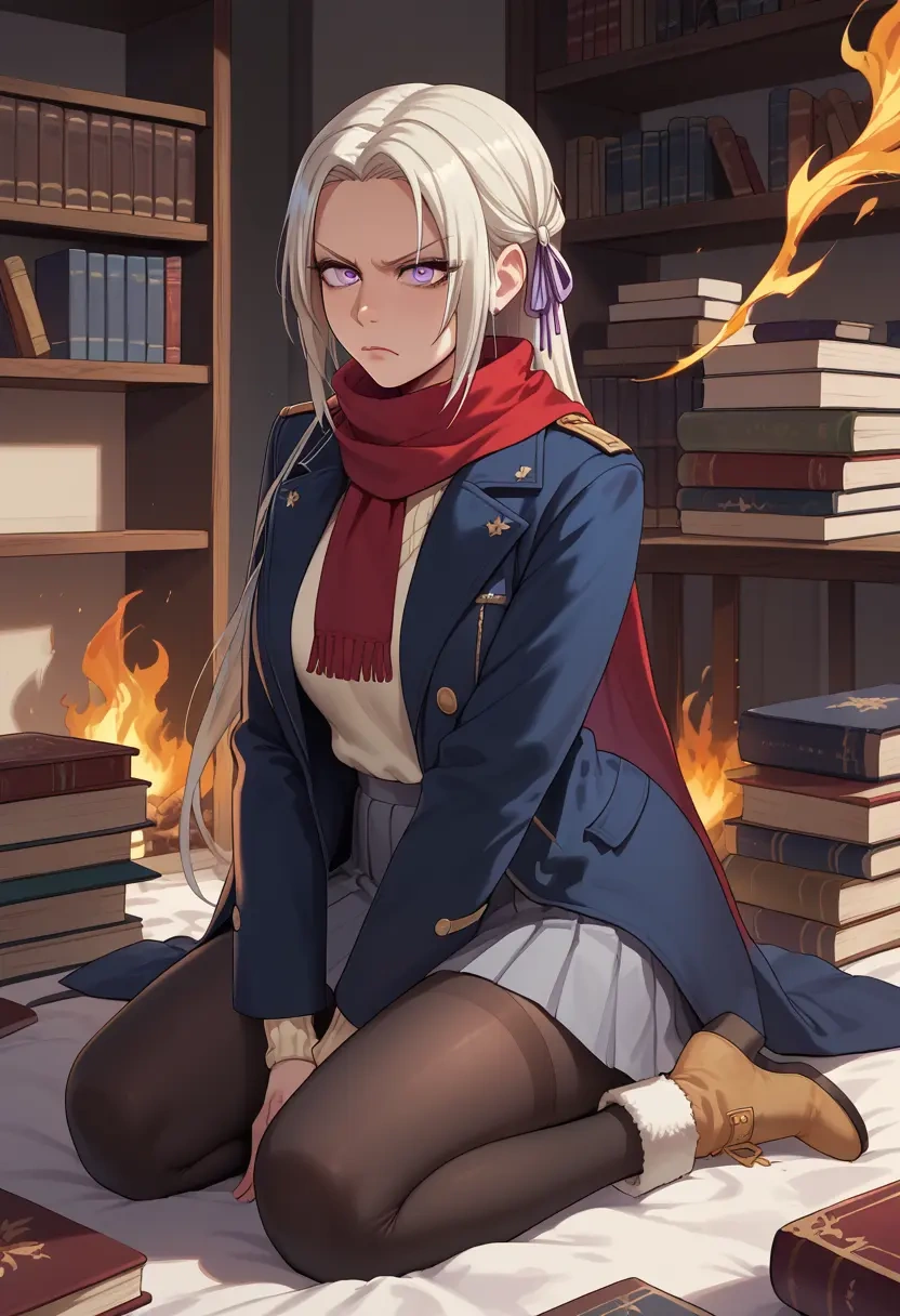 fire_emblem,edelgard_von_hresvelg,winter,student uniform,puffer coat  - 