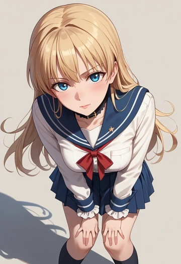 world_witches_series,eila_ilmatar_juutilainen,sailor, uniform  - AI generated anime art