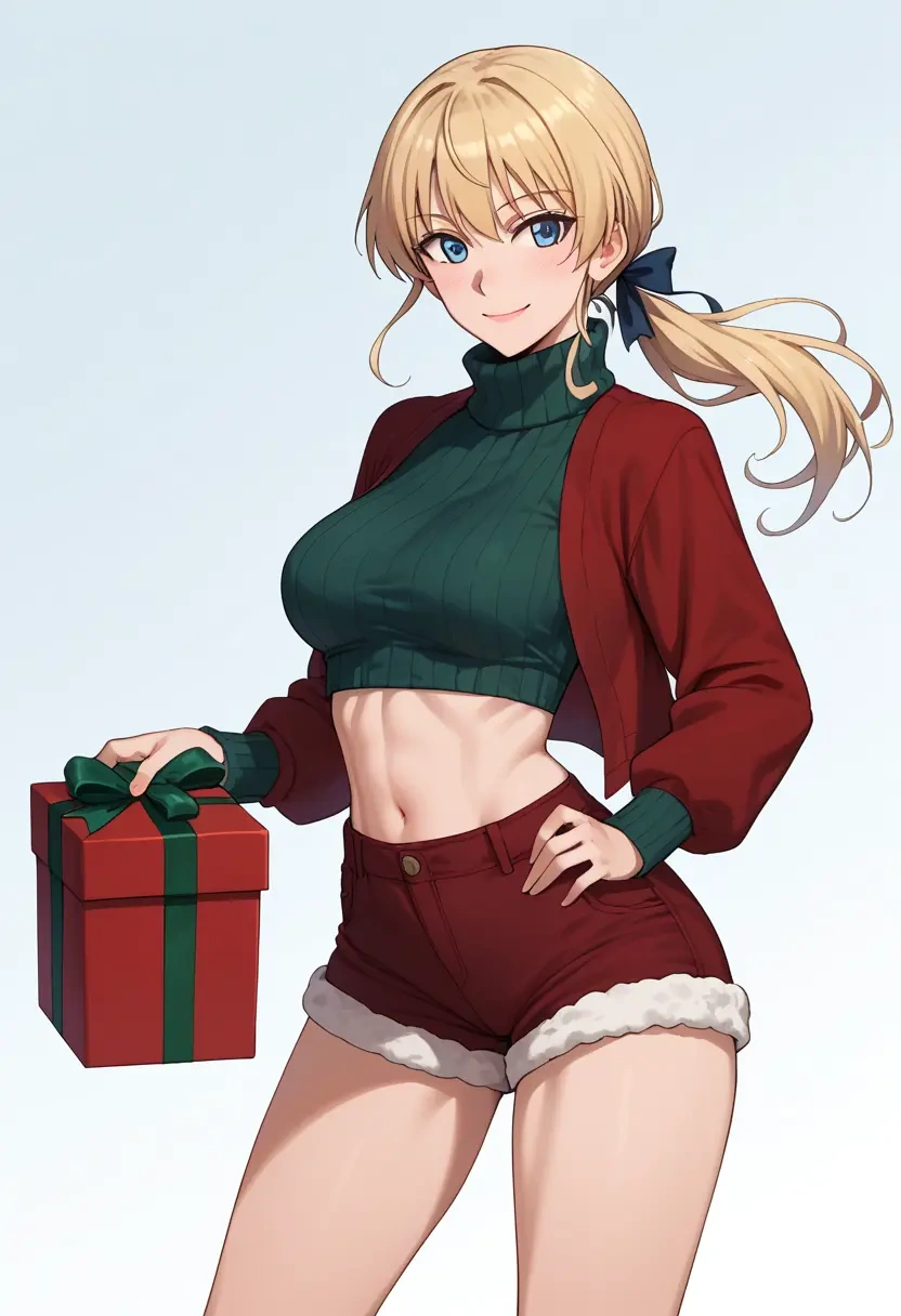 world_witches_series,eila_ilmatar_juutilainen,Christmas,red velvet shorts,turtleneck sweater  - 