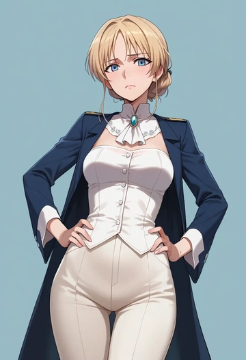 world_witches_series,eila_ilmatar_juutilainen,pants,wide-leg,strappy top  - AI generated anime art