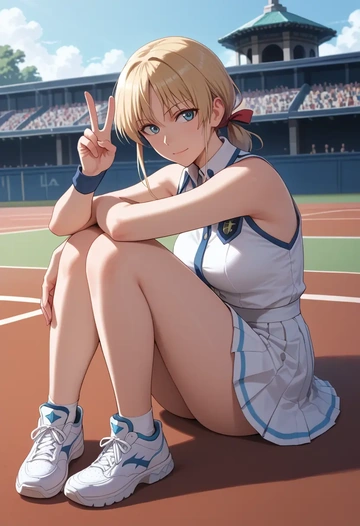 world_witches_series,eila_ilmatar_juutilainen,tennis skirt  - AI generated anime art