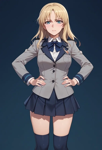 world_witches_series,eila_ilmatar_juutilainen,winter,student uniform,blazer  - AI generated anime art