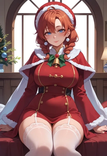 majo_no_tabitabi,elaina_(majo_no_tabitabi),Christmas,sexy, stockings,  - AI generated anime art