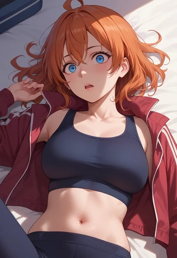 majo_no_tabitabi,elaina_(majo_no_tabitabi),athletic,track suit  - AI generated anime art