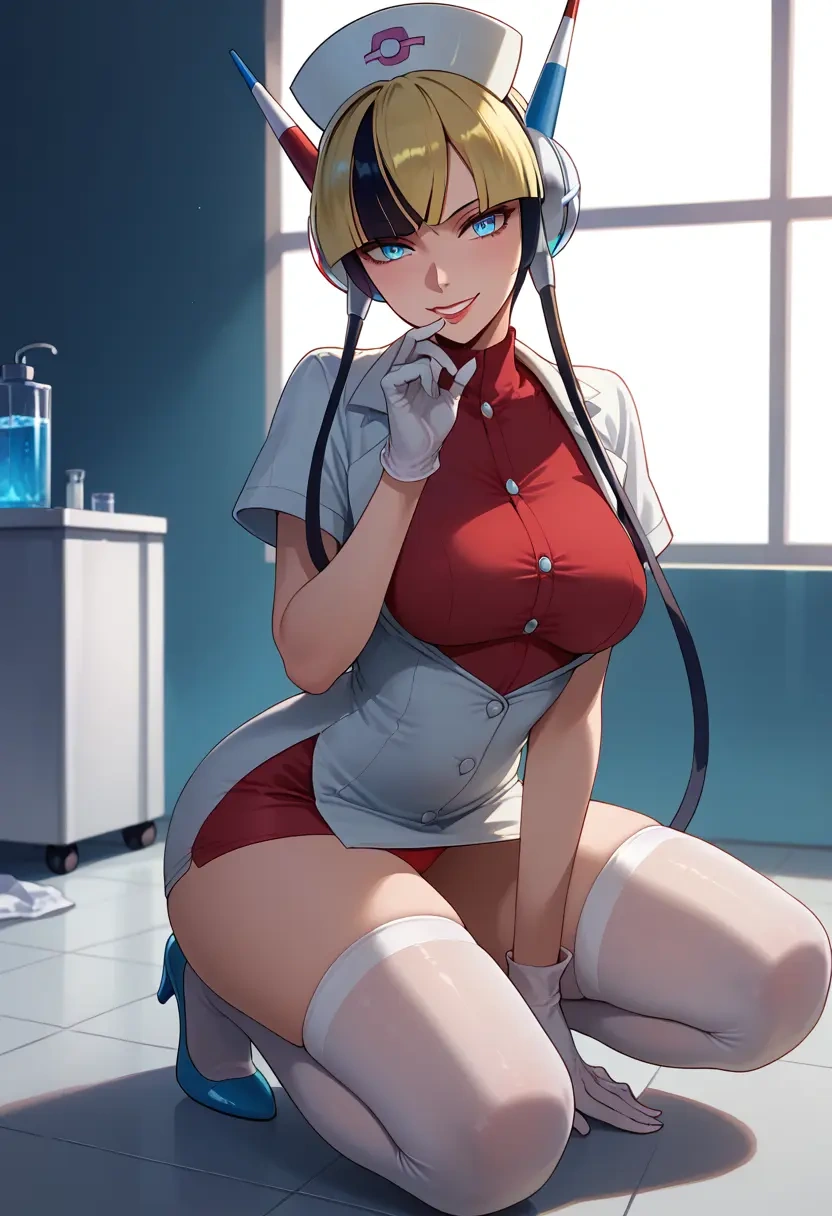 pokemon,elesa_(pokemon),nurse,stockings,sexy,panties  - 