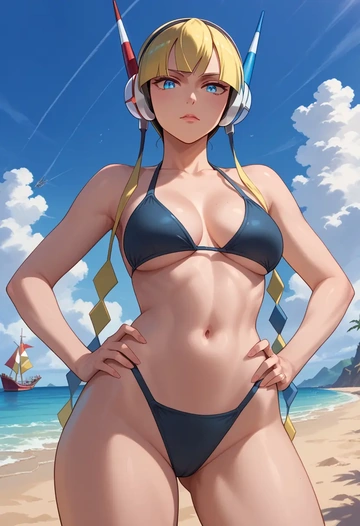 pokemon,elesa_(pokemon),black bikini  - AI generated anime art