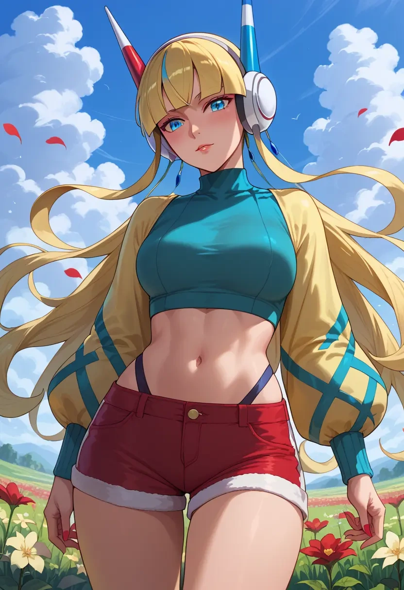 pokemon,elesa_(pokemon),red velvet shorts  - 