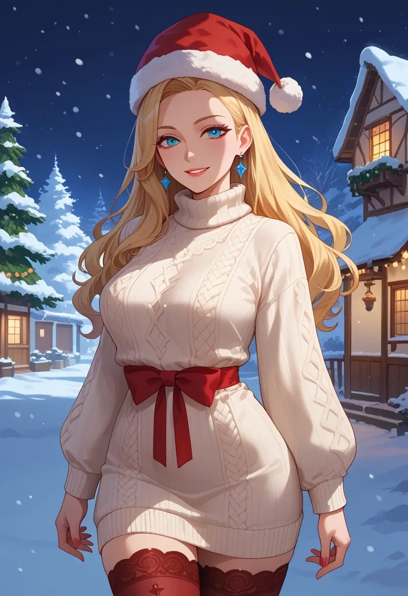 tera_online,elin,Christmas,sweater dress,stockings  - 