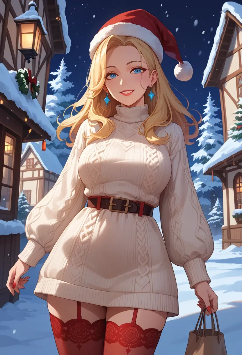 tera_online,elin,Christmas,sweater dress,stockings  - 