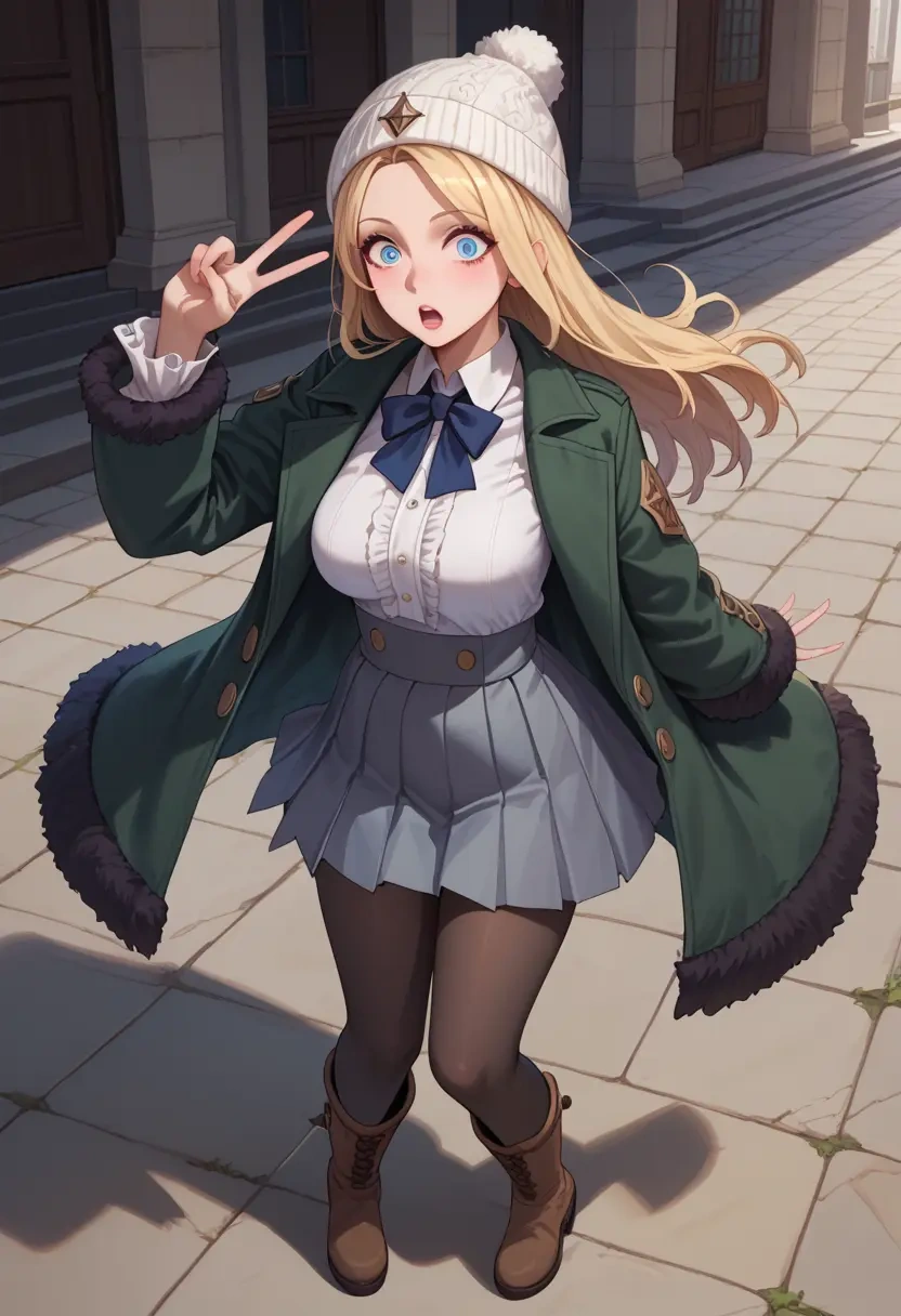 tera_online,elin,winter,student uniform,duffle coat  - 