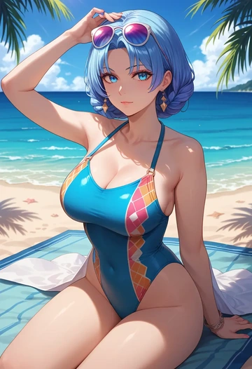 nijisanji,elira_pendora,swimsuit,sexy  - AI generated anime art