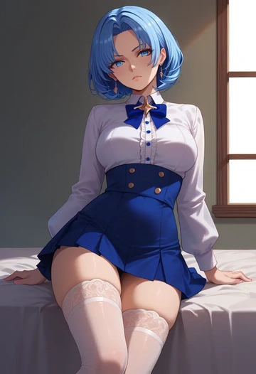 nijisanji,elira_pendora,mini skirt, stockings  - AI generated anime art