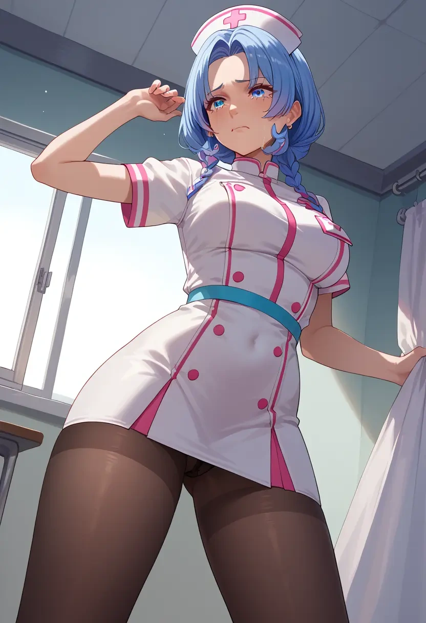 nijisanji,elira_pendora,nurse, pantyhose,mini skirt  - 