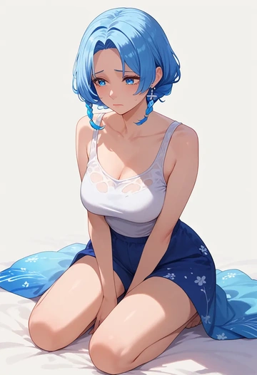 nijisanji,elira_pendora,abstract print tank,dolphin shorts  - AI generated anime art