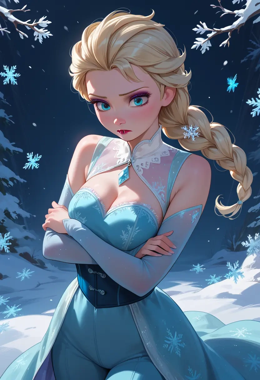 frozen_(disney),elsa_(frozen),jumpsuit,sleeveless,flare pants  - 