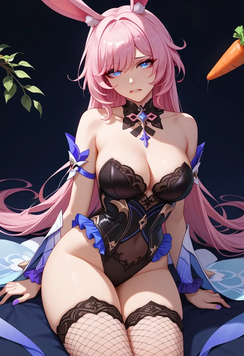 honkai_(series),elysia_(honkai_impact),bunny girl, sexy,stockings  - 