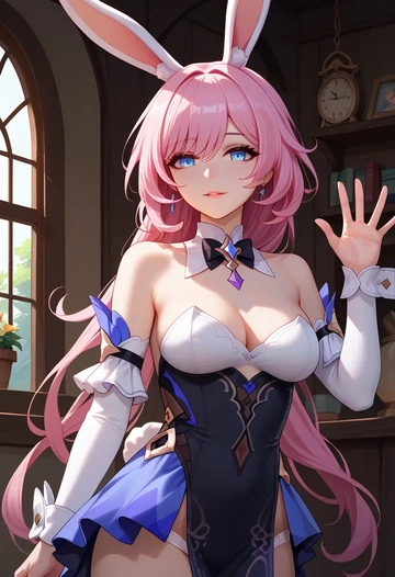 honkai_(series),elysia_(honkai_impact),bunny girl, sexy  - AI generated anime art