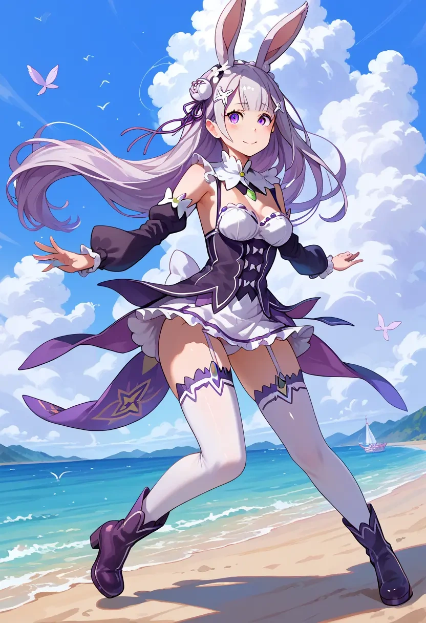 re:zero_kara_hajimeru_isekai_seikatsu,emilia_(re:zero),bunny girl  - 