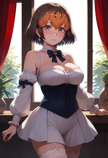 kemono_friends,emperor_penguin_(kemono_friends),Victorian-era,stockings,sexy  - AI generated anime art