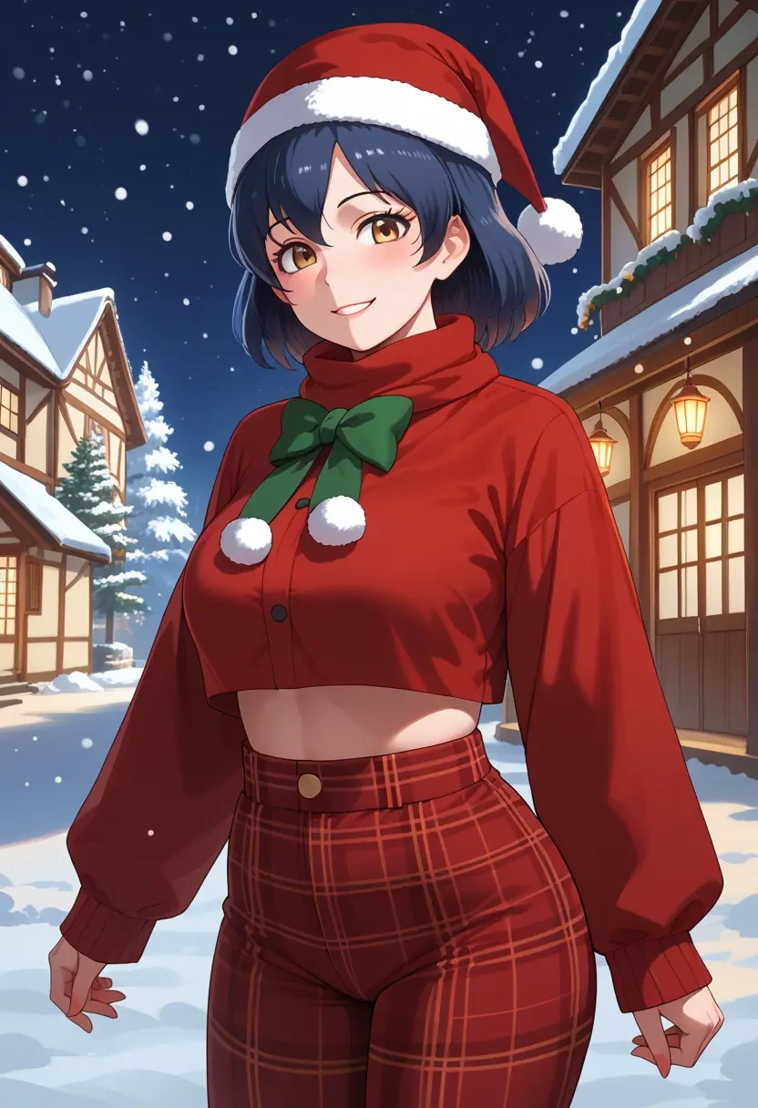 kemono_friends,emperor_penguin_(kemono_friends),Christmas,plaid trousers  - 