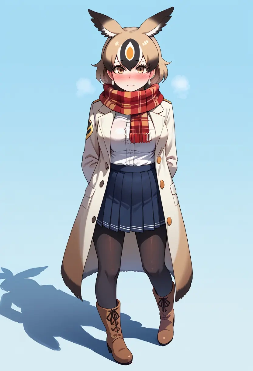 kemono_friends,emperor_penguin_(kemono_friends),winter,student uniform,fur-trimmed coat  - 