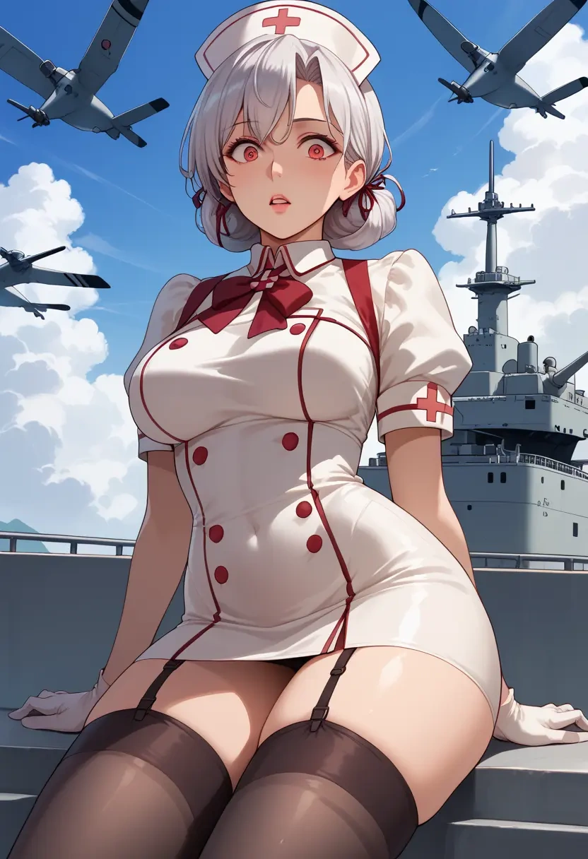 kantai_collection,enemy_aircraft_(kancolle),nurse pantyhose,mini skirt, sexy  - 